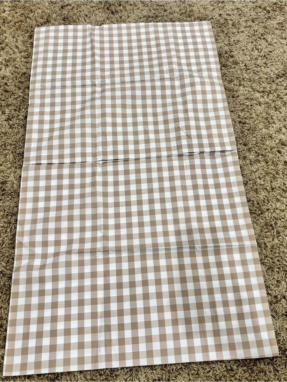 Quince Organic Crisp Percale Cotton King Sham Set of 2 Cafe Gingham